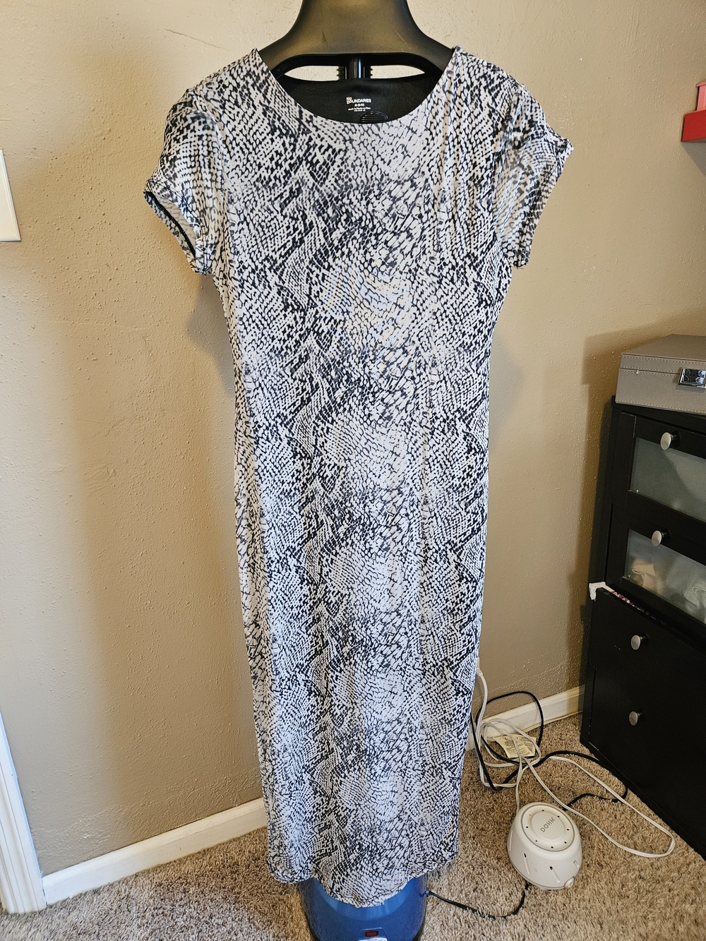 Gray/White Snake Print Maxi Dress by No Boundaries